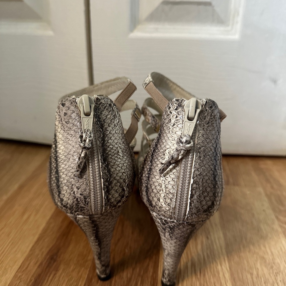 Stuart Weitzman Snakeprint Cut Out Booties Size 9… - image 3